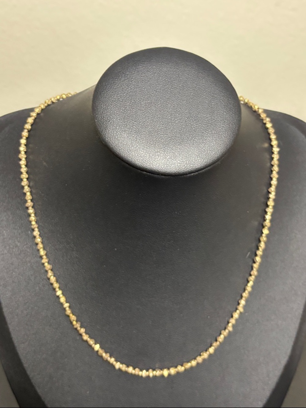 Classic Gold Bead Station Necklace Dainty Marked 14KGP?